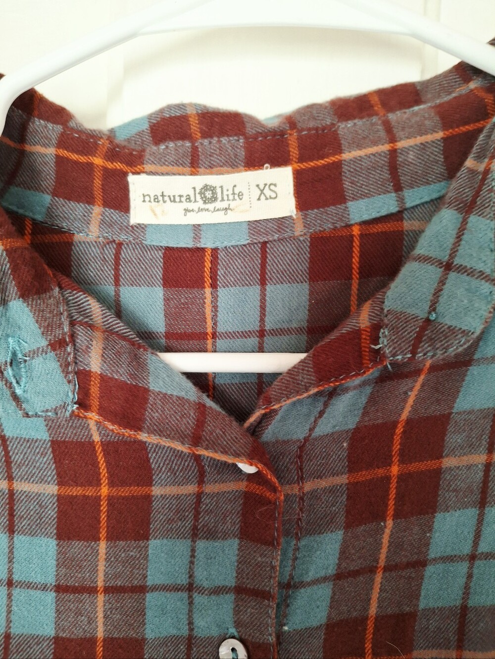 Natural Life Plaid Flannel XS Boho Winter Southwestern Country Aesthetic Dress - Picture 4 of 5